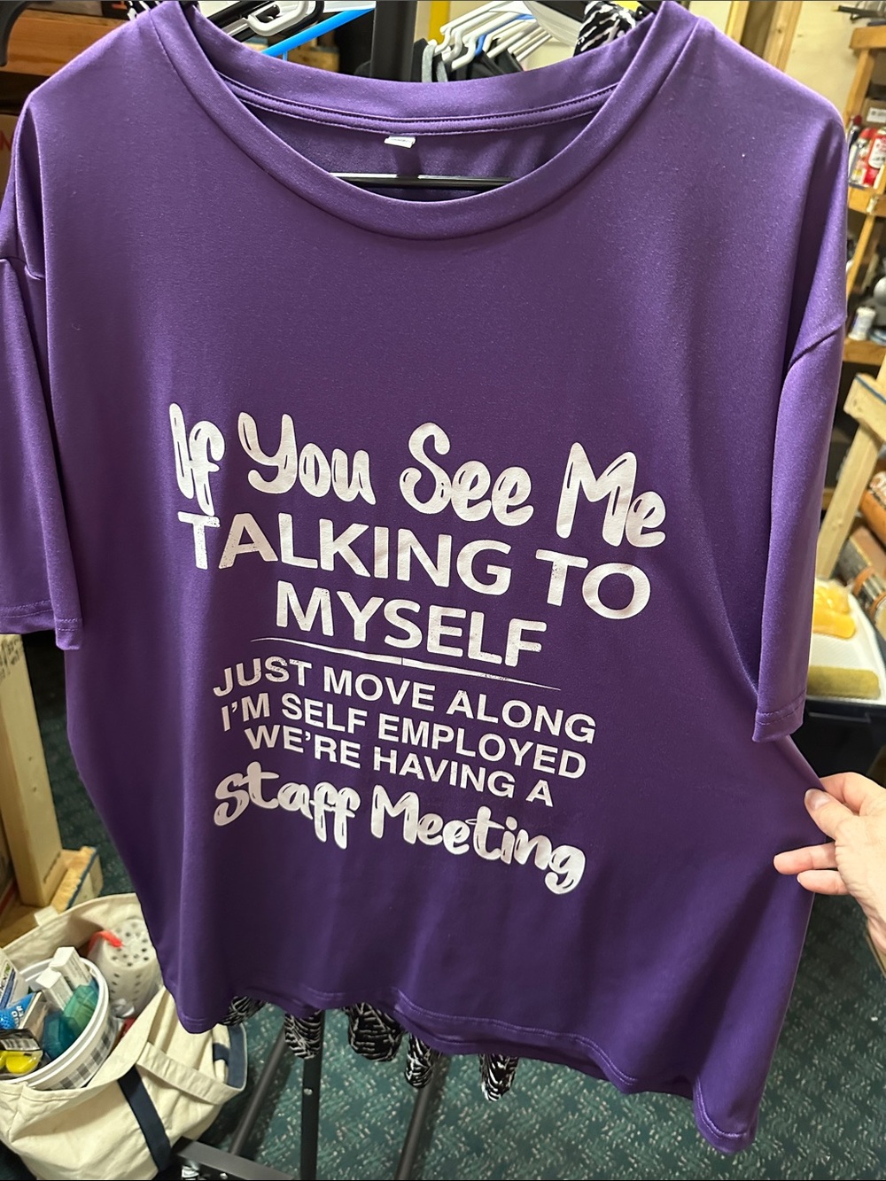 💐Purple Graphic Tee with White Slogan